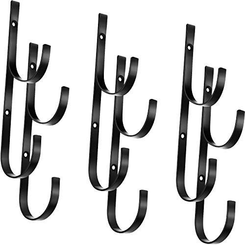 6 Pieces Pool Pole Hook Hanger Swimming Metal Brackets Pool Hook with 12 Black