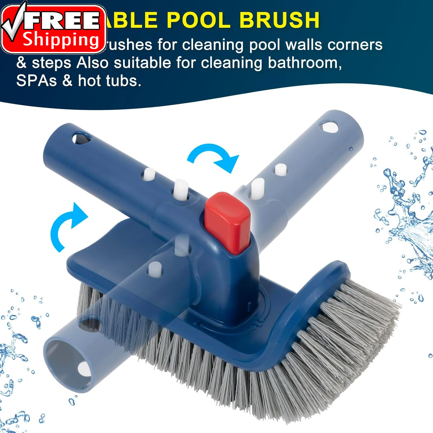 Deluxe Swimming Pool Cleaning Kit Including Pool Skimmer Net with Rubber Edge, 1