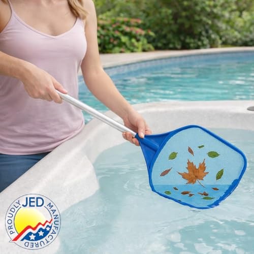 JED Pool Tools Pool Skimmer Net – Handheld Hot Tub Skimmer for Hand Skimmer