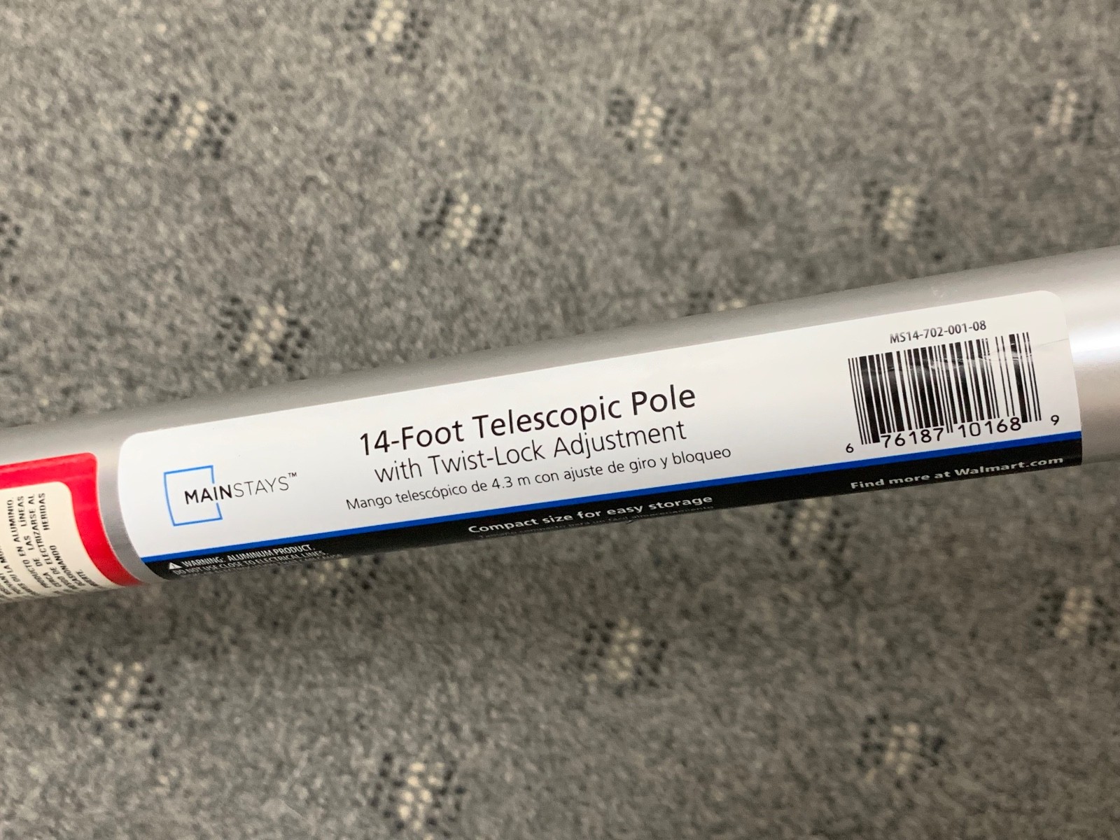 14 ft Aluminum Telescopic Pool Pole in Silver & Teal Extendable Twist