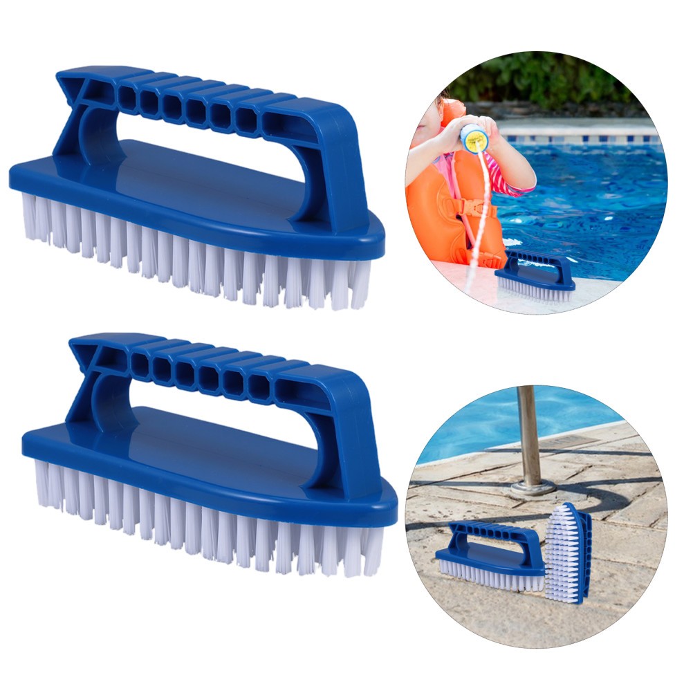 2Pcs Reusable Multi Purpose Scrub Brush for Pool Bathroom Tile Floor Cleaning