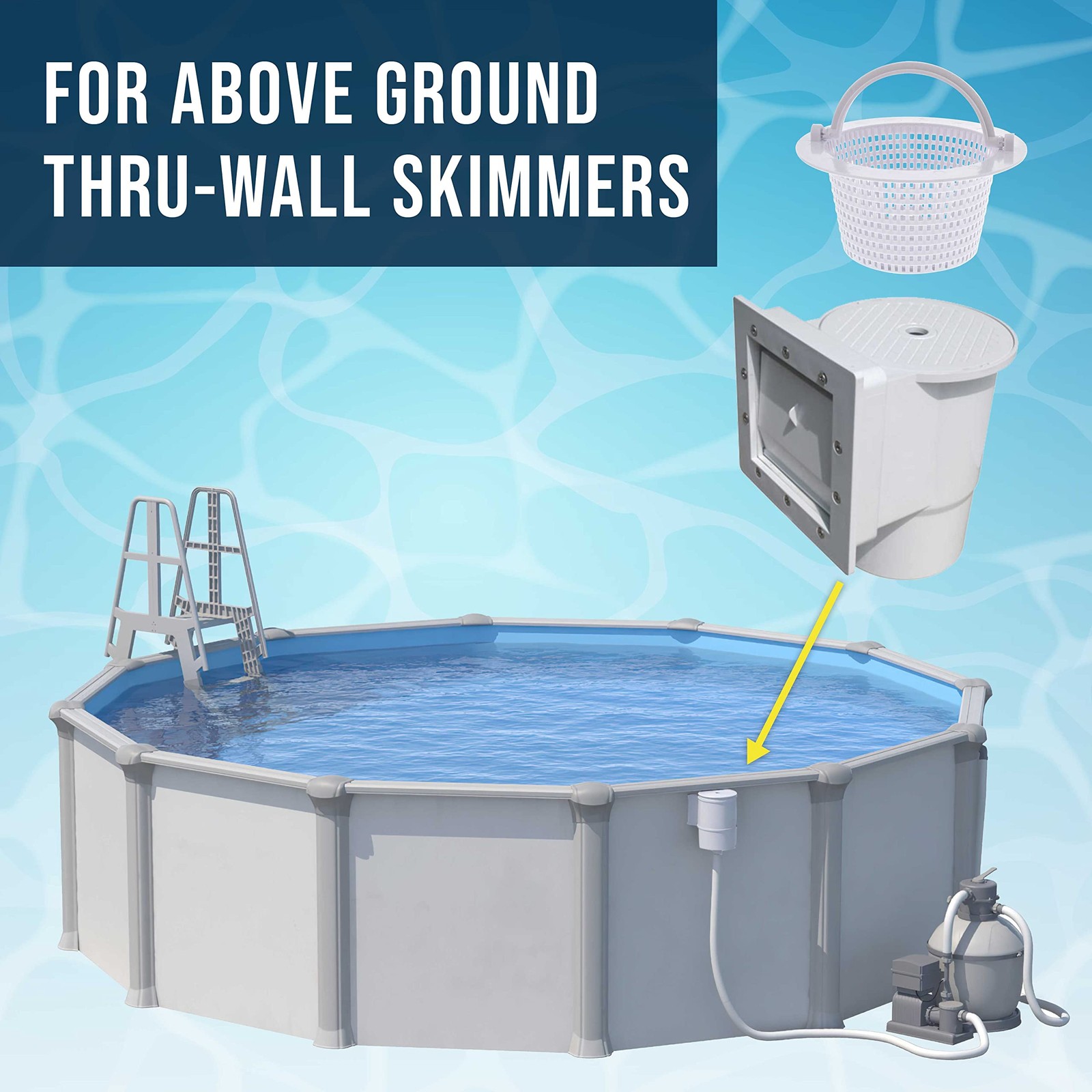 Pool Skimmer Basket 2 Pack Thru Wall Replacement Above Ground Debris Leaves Filt