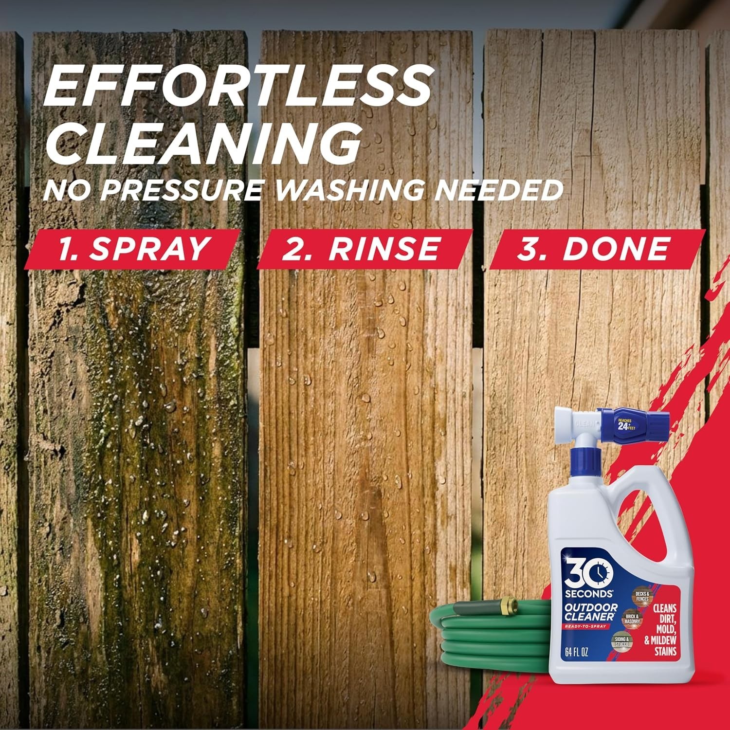 Easy to Use Outdoor Cleaner 2 Pack with Hose End Attachment for Quick Cleaning
