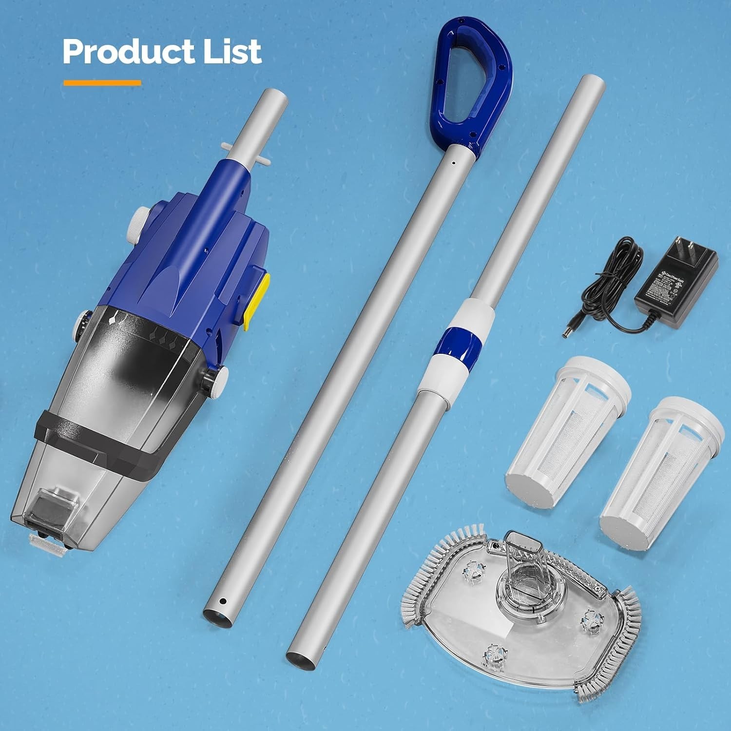 Cordless Handheld Pool Vacuum Cleaner Rechargeable for Inground & Above Groun…