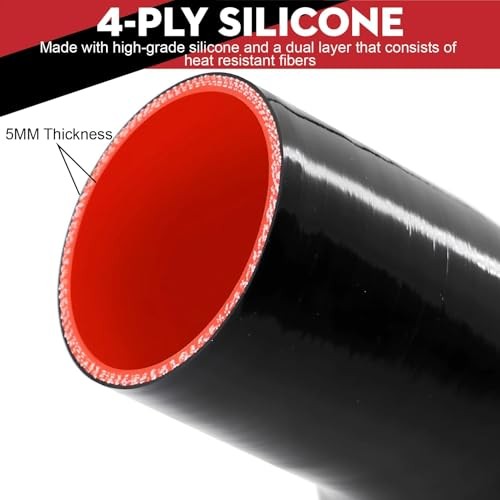 45 Degree Elbow Silicone Hose, 3 Inch (76mm), Universal Fit, Red, 4-Ply 45° 3in