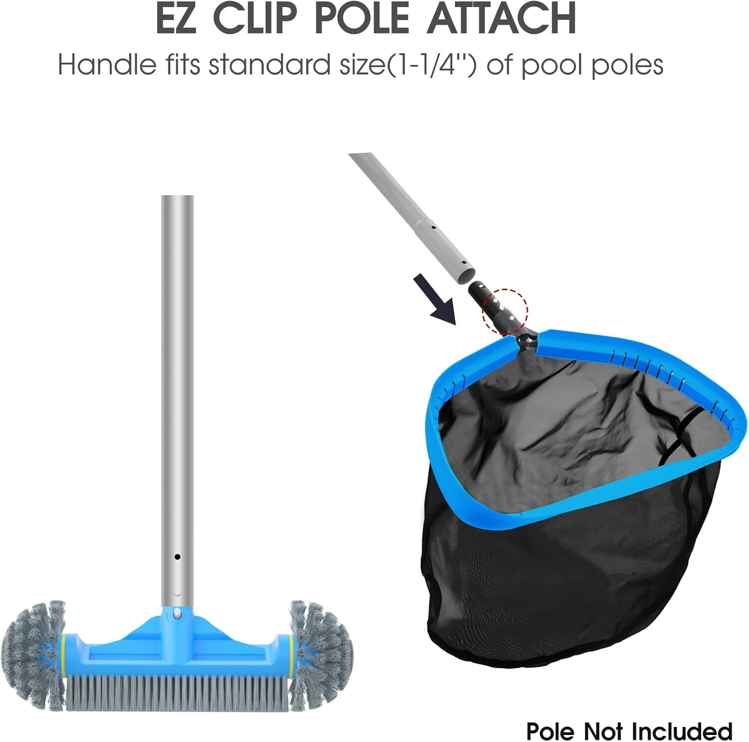 Pool Cleaning Kit 17.5 » Pool Net & 12.5 » Pool Brush Above Ground Pool Skimmer