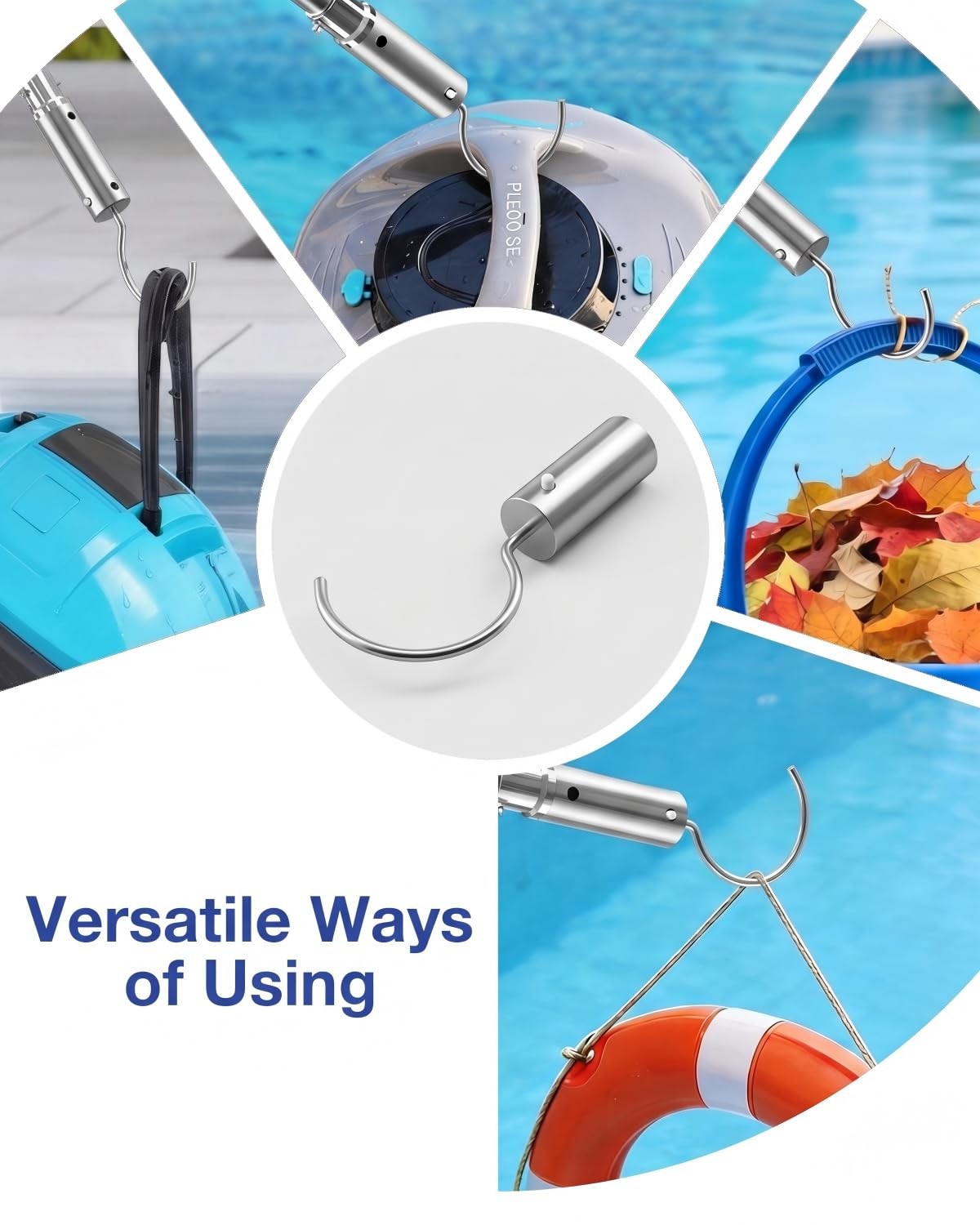 Hook for All Robotic Pool Cleaner, Stainless Steel Hook for Pool Poles，Access…