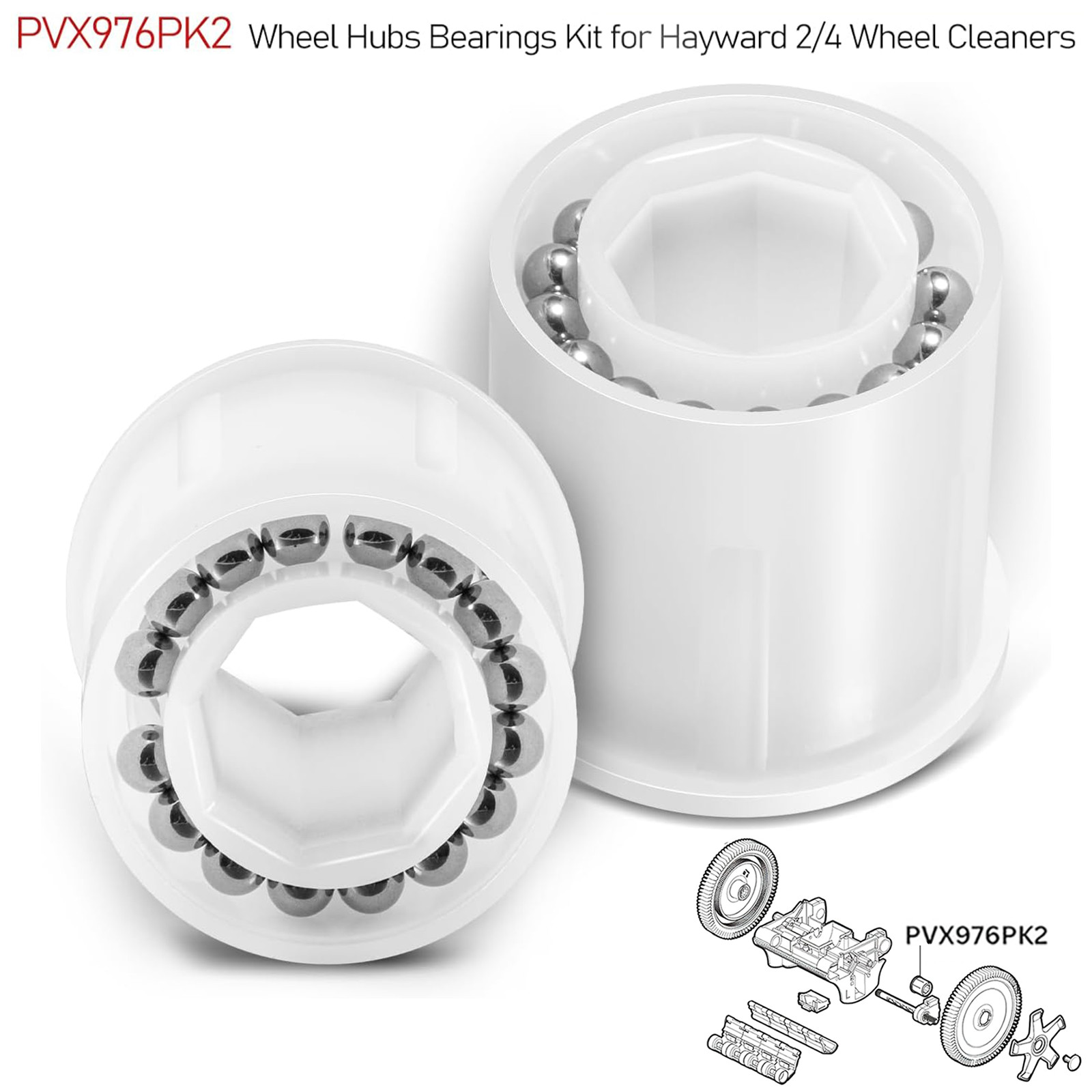 PVX976PK2 Wheel Bearings Repair Kit For Hayward AquaNaut 200/400/450 Phoenix