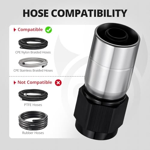 Crimp Swivel Hose End Fitting for CPE Braided Hose 6AN Straight