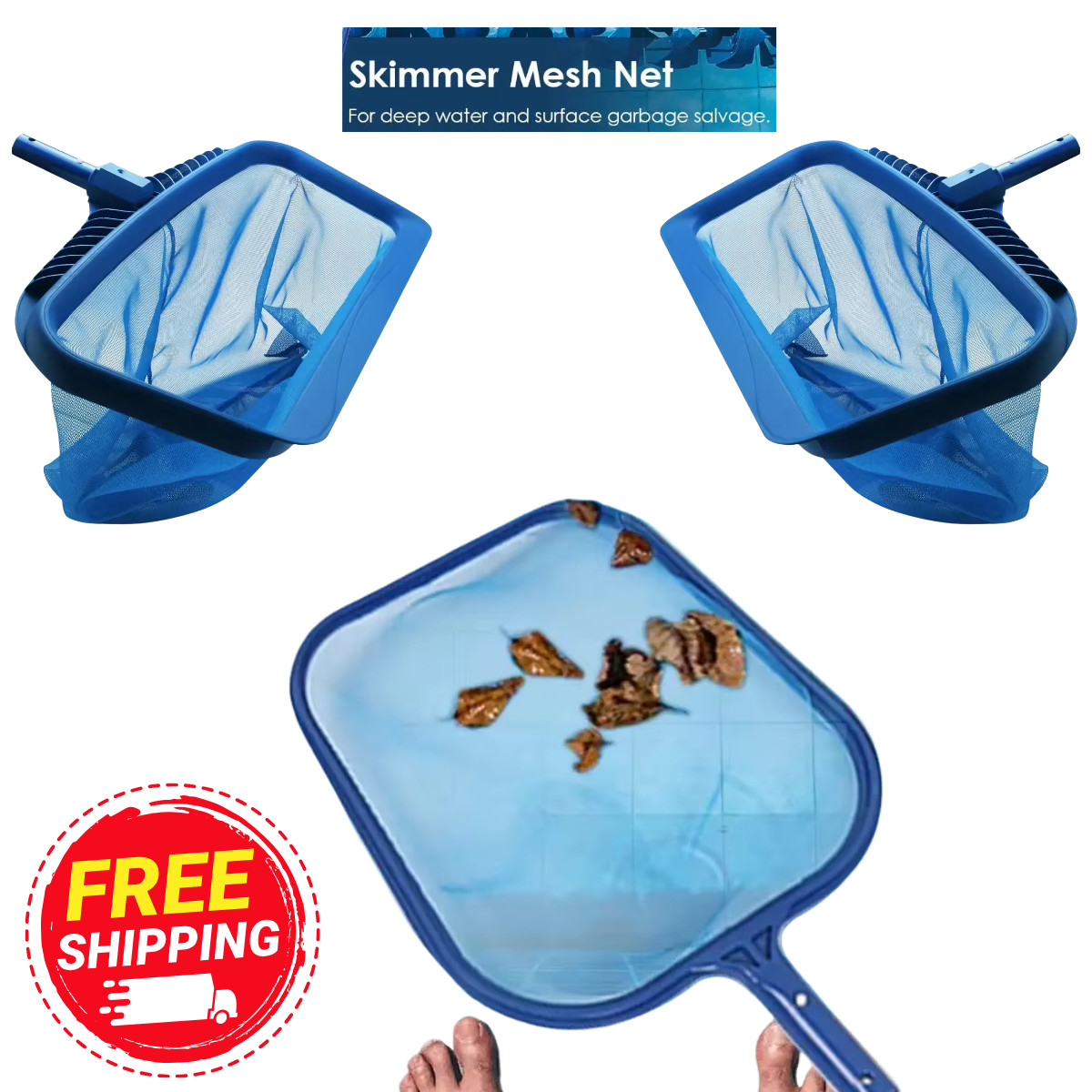 Heavy Duty Swimming Pool Leaf Skimmer Net Deep Fine Mesh Bag Rake Cleaner spa