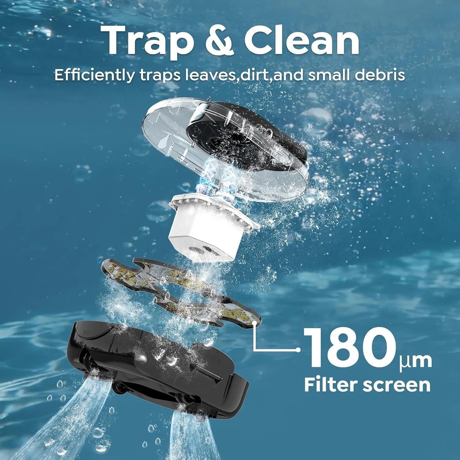 130-Minute Runtime Cordless Pool Cleaner for Effortless Cleaning – Self-Parking