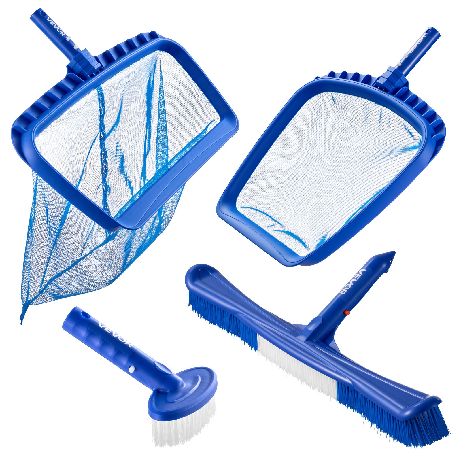VEVOR Swimming Pool Cleaing Kit with Leaf Skimmer Bag Rake Nets & 2 Brush Heads