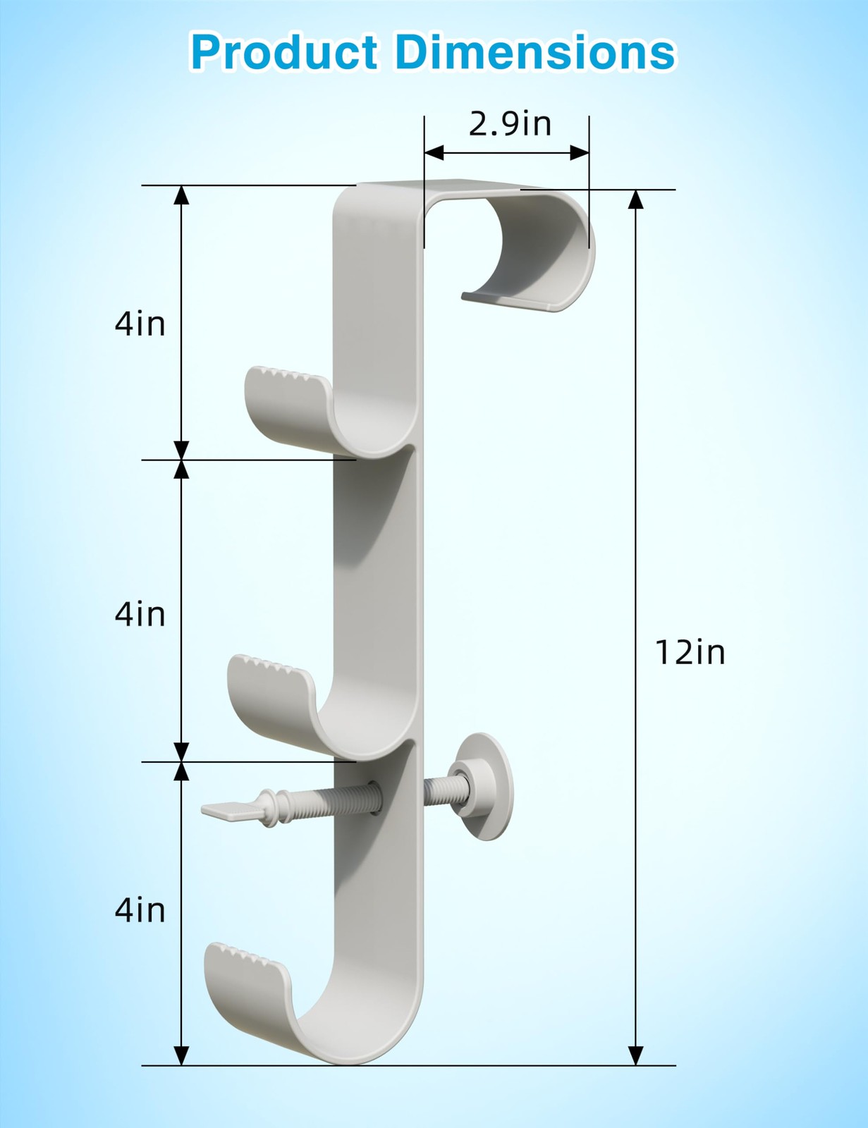 Pool Hooks for Poles – Adjustable 3-Hook Pool Pole Hanger for Above Ground Po…