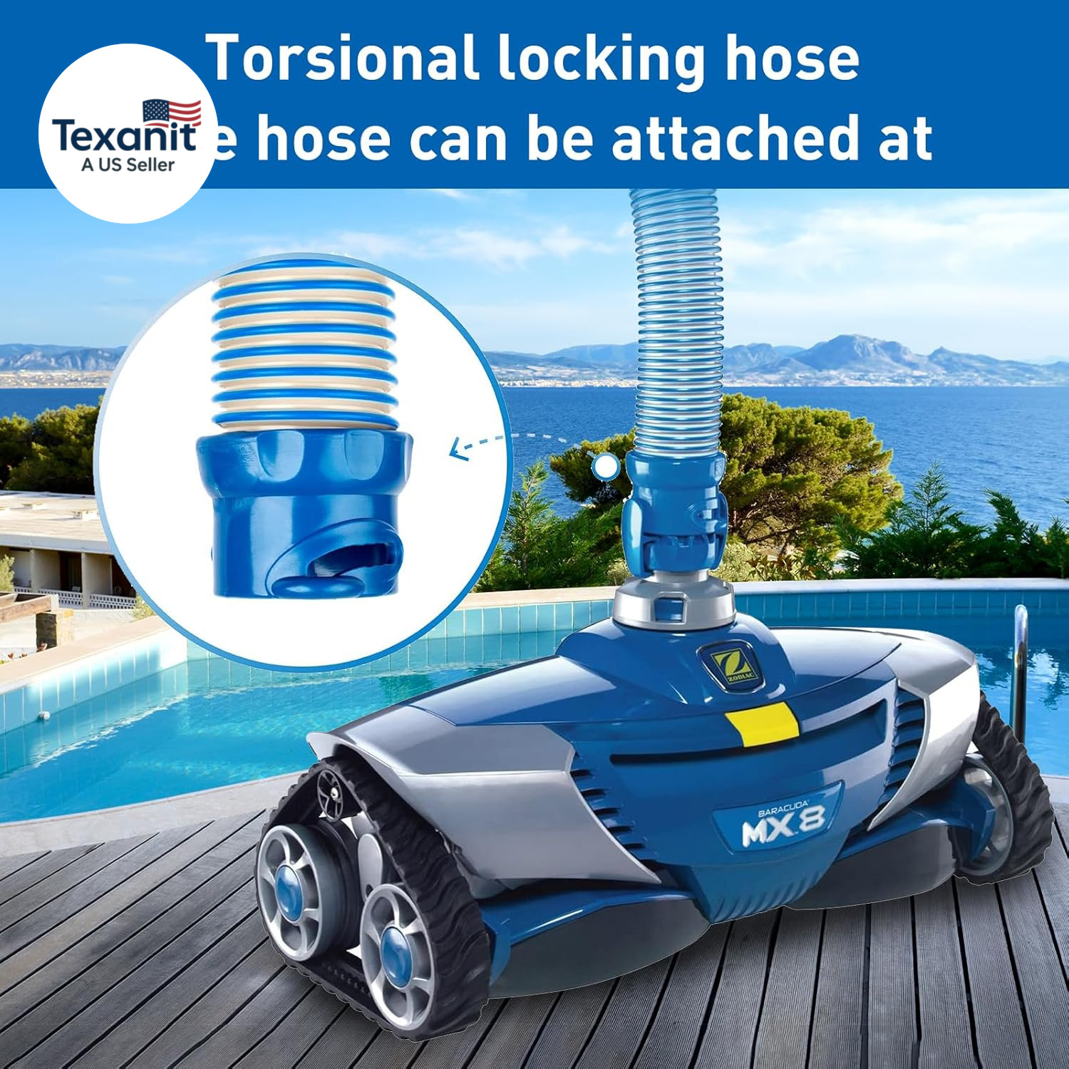 Pool Vacuum Hose, 3 Pack Twist Lock Pool Cleaner Hose Replacement for MX6 MX8, 3