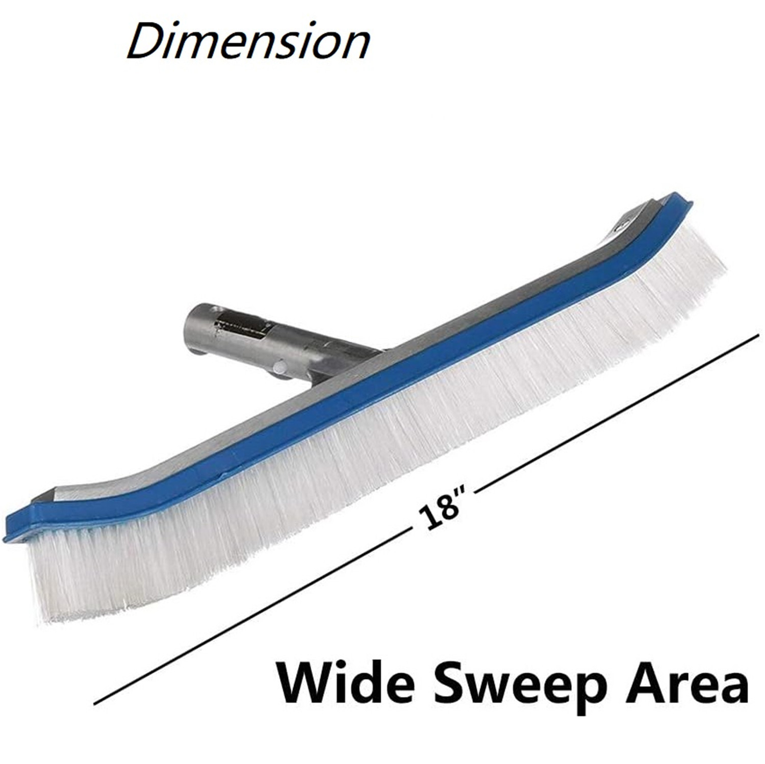 Professional Heavy Duty 18&Prime; Swimming Pool Floor Wall Cleaning Brush Head Tool