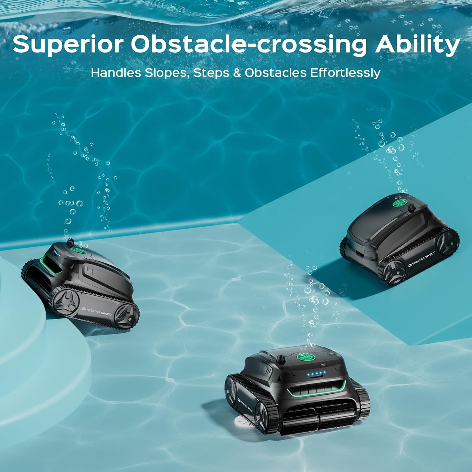 WYBOT S2 Cordless Robotic Pool Cleaner for Inground Pools, 210-240mins Runtime