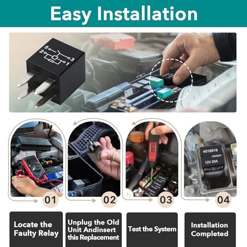 6 Pcs 4016819 Ultra Micro ISO Automotive Relay – 12VDC 20A 4-Pin SPST, Direct