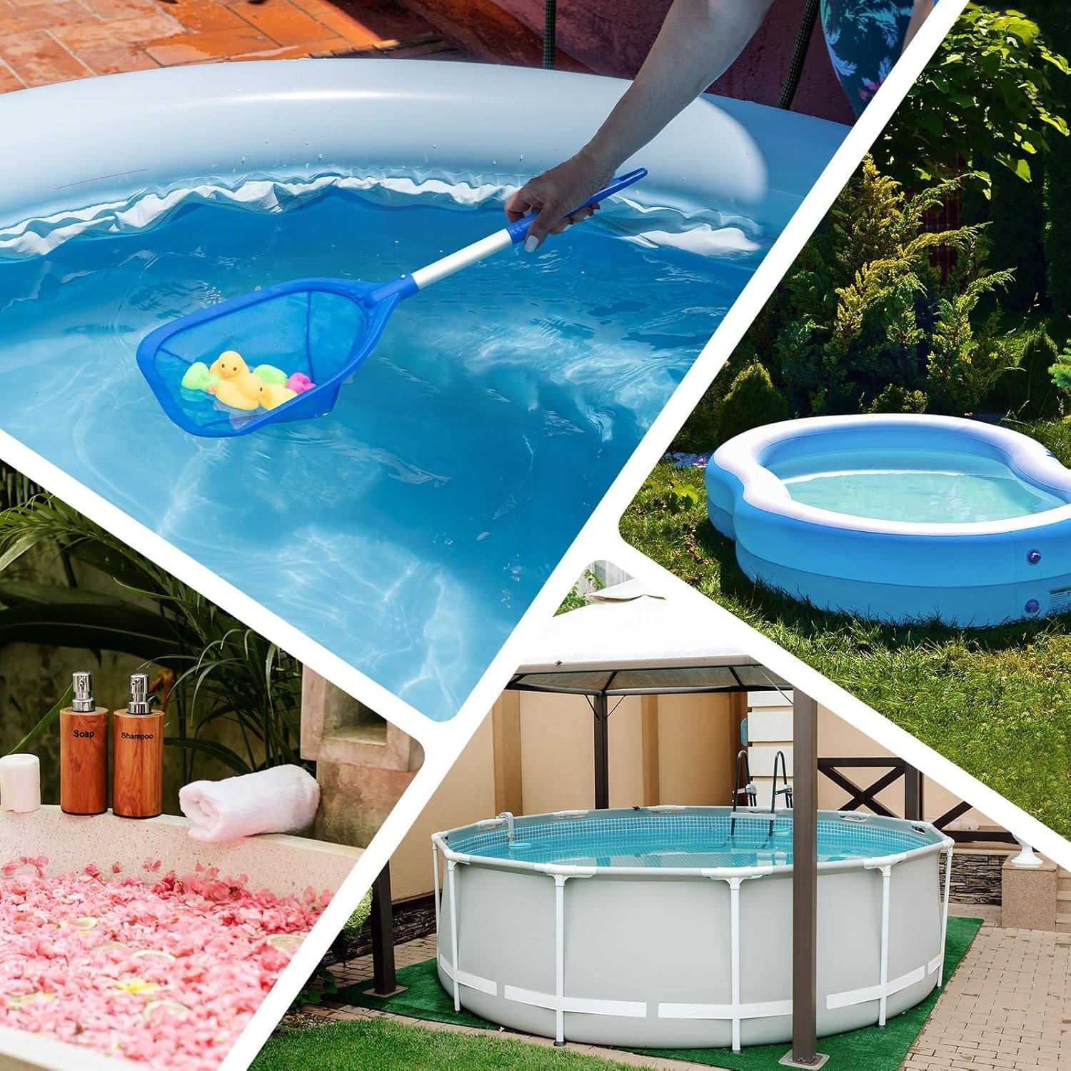 26.8-inch Pool Skimmer Net with Aluminum Pole for Hot Tubs & Ponds
