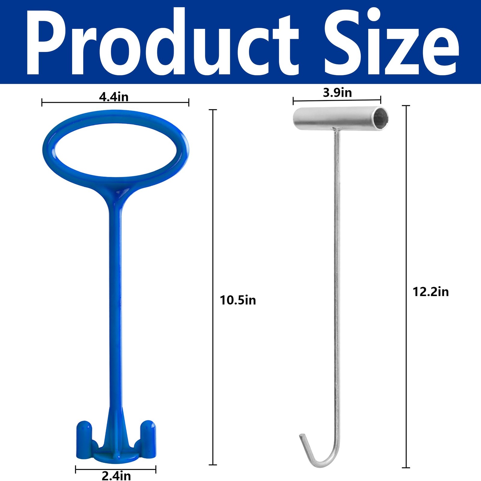 Pool Skimmer Basket Handle Tool Blue Silver Hook Inground Above Ground Cleaning