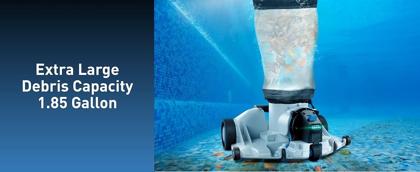 Automatic Leaf Robotic Pool Vacuum Cleaner For Heavy Debris NIB