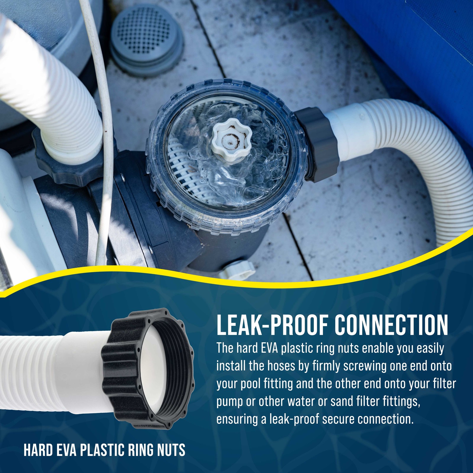 U.S. Pool Supply Above Ground Pool Hose 1.5&Prime; Diameter x 20&Prime; Long, 2 Pack