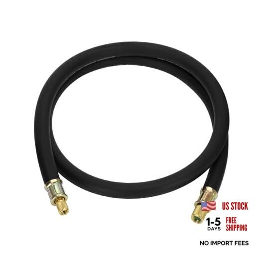 High Flow HVAC Vacuum Hose 1/2&Prime; ID – 3/8&Prime; to 1/4&Prime; Fittings, 6FT Refrigerant