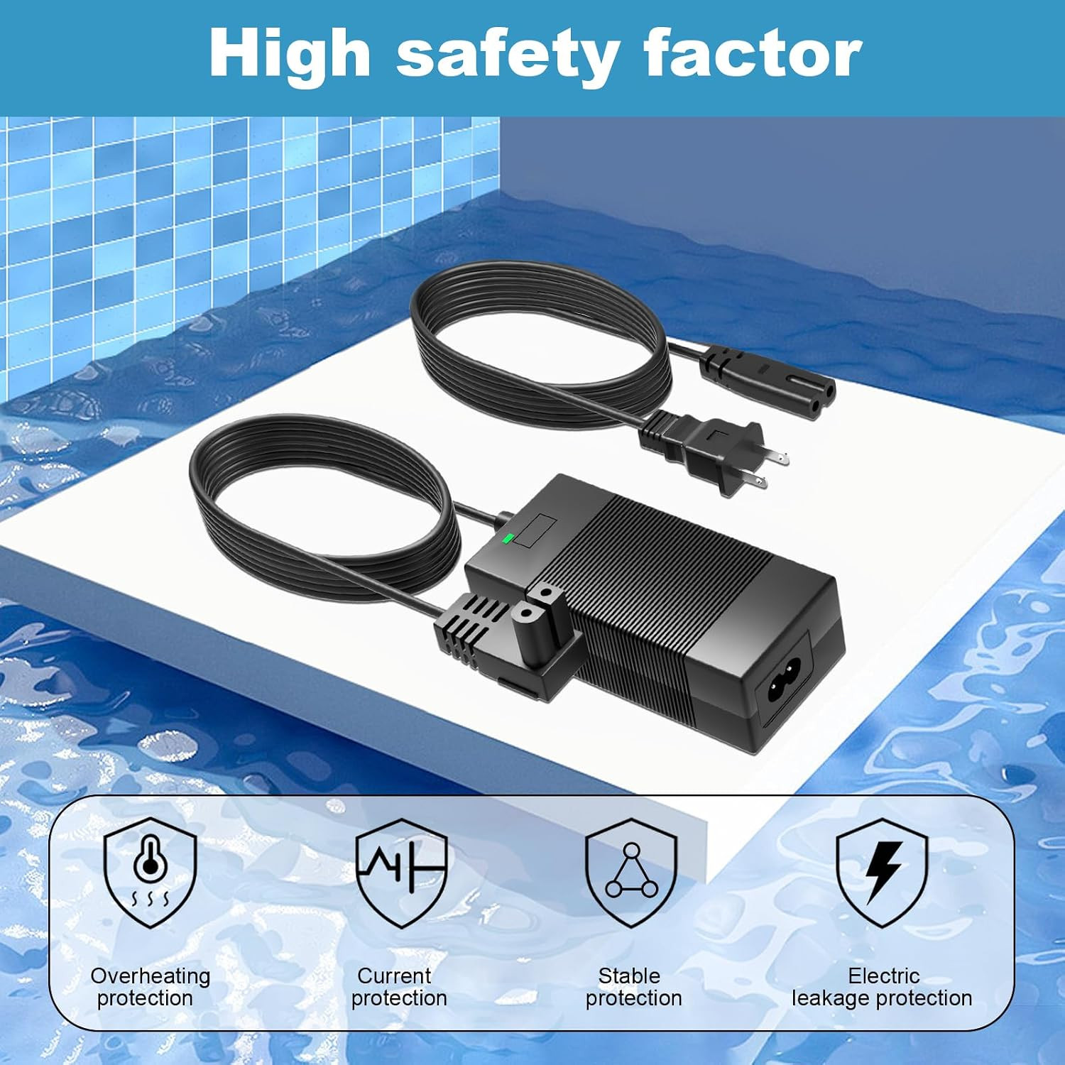 26V Power Adapter for Seauto Crab CR & Zyerch SAT30 Robotic Pool Cleaners