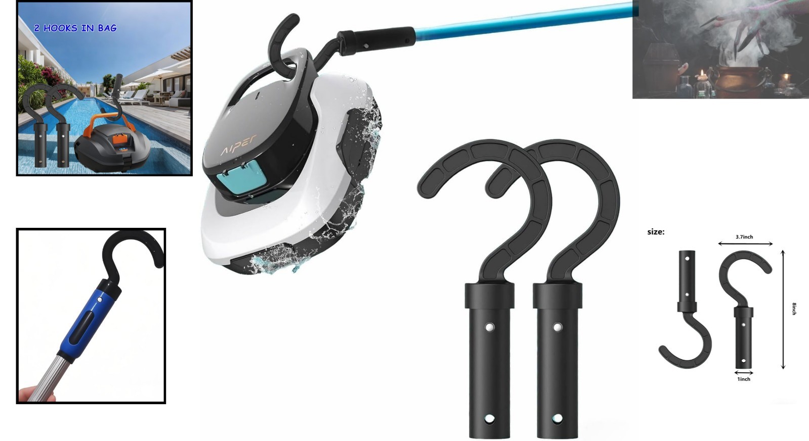 Efficient Pool Robot Retrieval Hook – Compact & Portable Cleaning Solution