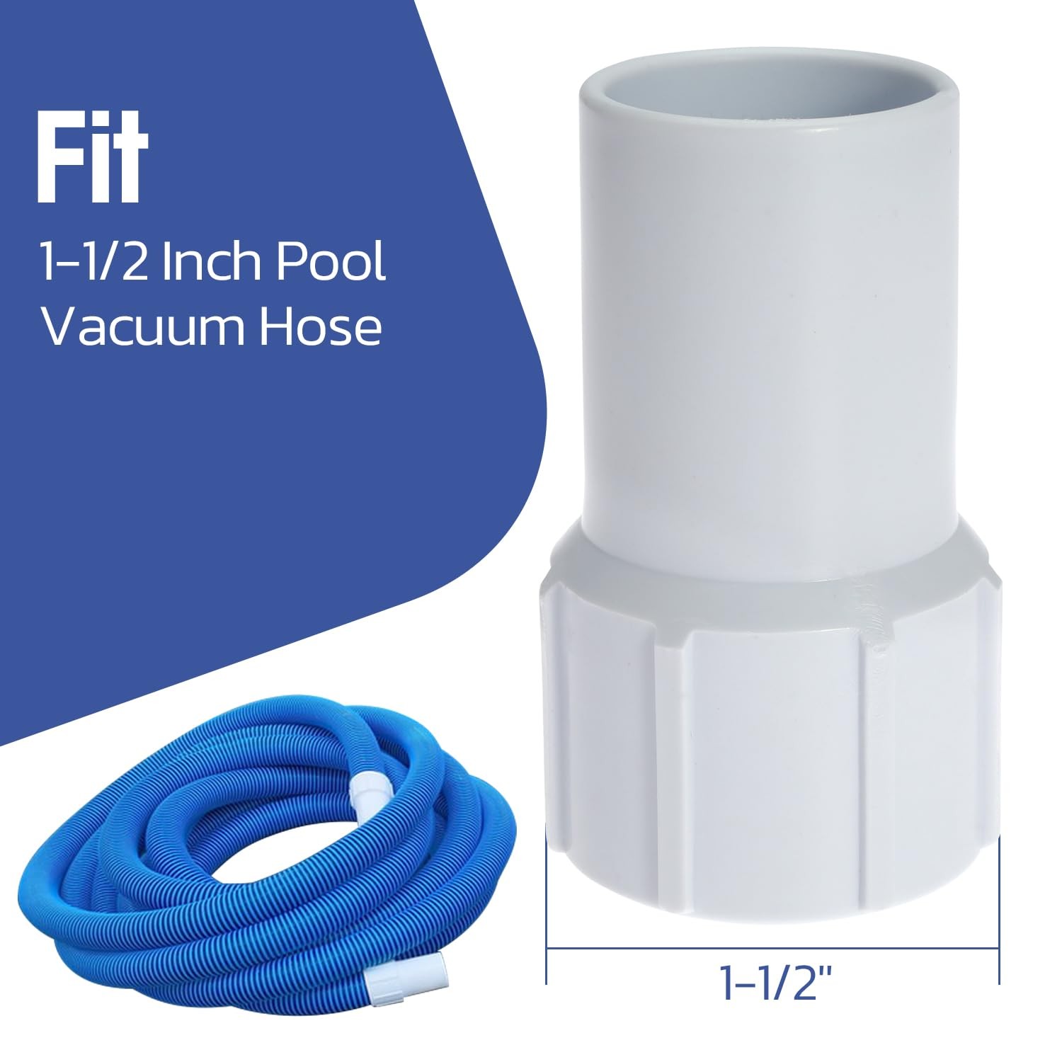 Nayciiy 1-1/2&Prime; Threaded Pool Hose Cuff Swimming Vacuum 1.5 inches, 4