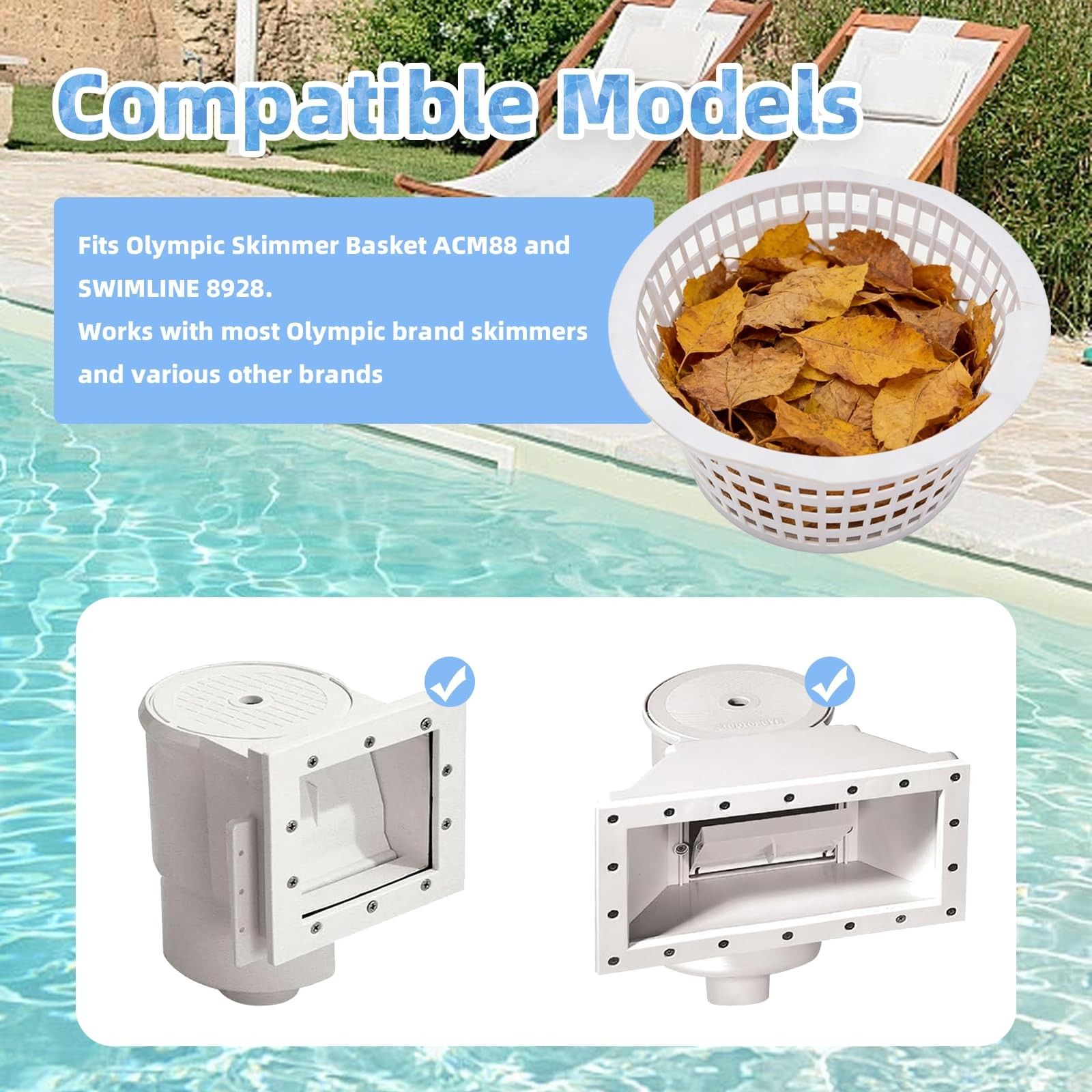 Ground Swimming Pool Skimmer Basket, Compatible with Most Ground Wall Swimmin…