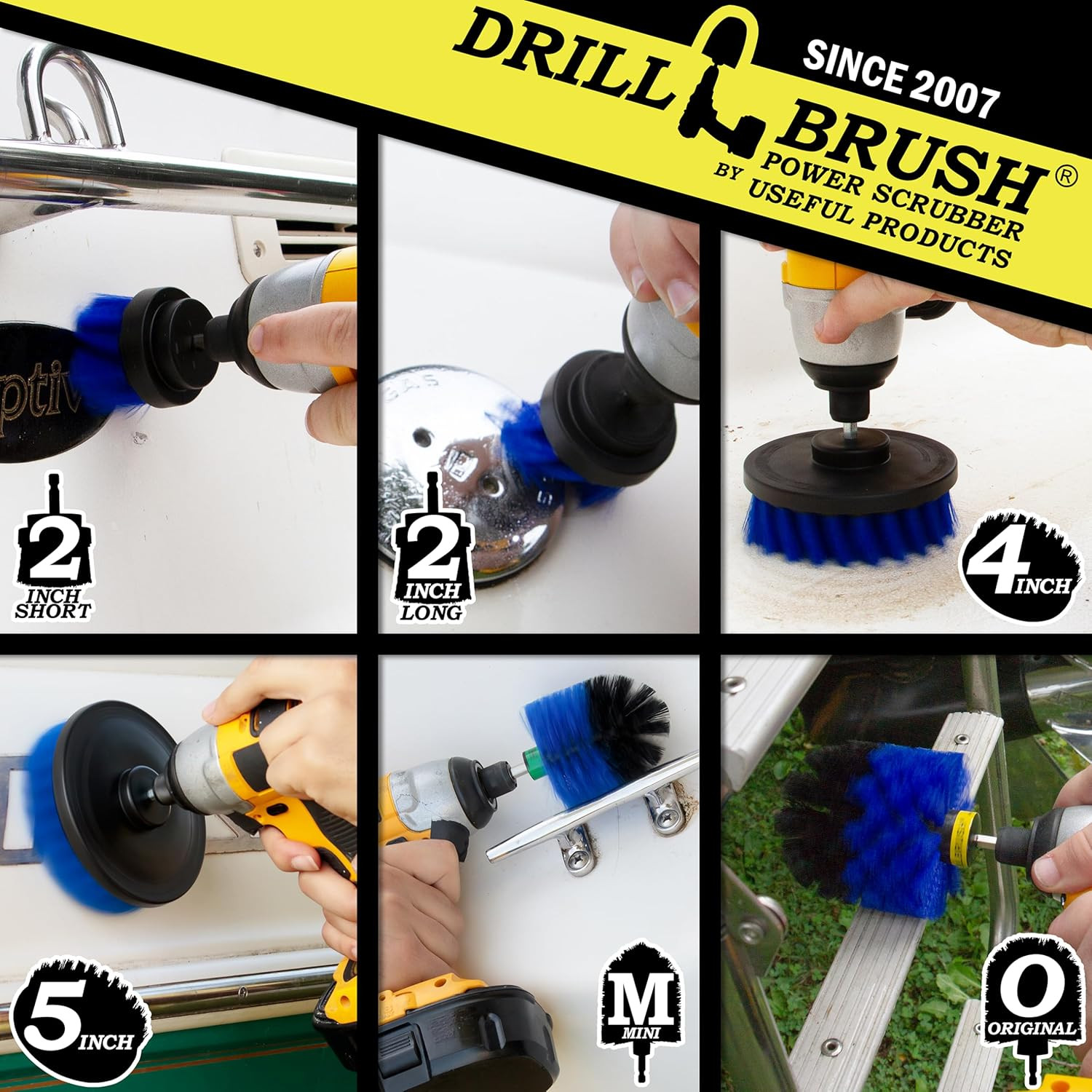 Pool Accessories – Cleaning Supplies – Drill Brush – 5 Piece Spin Brush Pool Cle