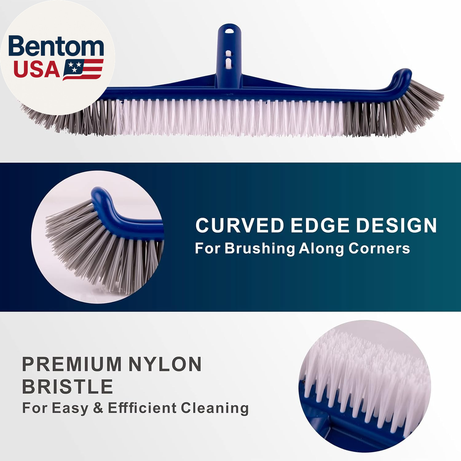 Fine Mesh Pool Skimmer Net & Pool Brush Kit, Durable Pool Cleaning Kit Includes