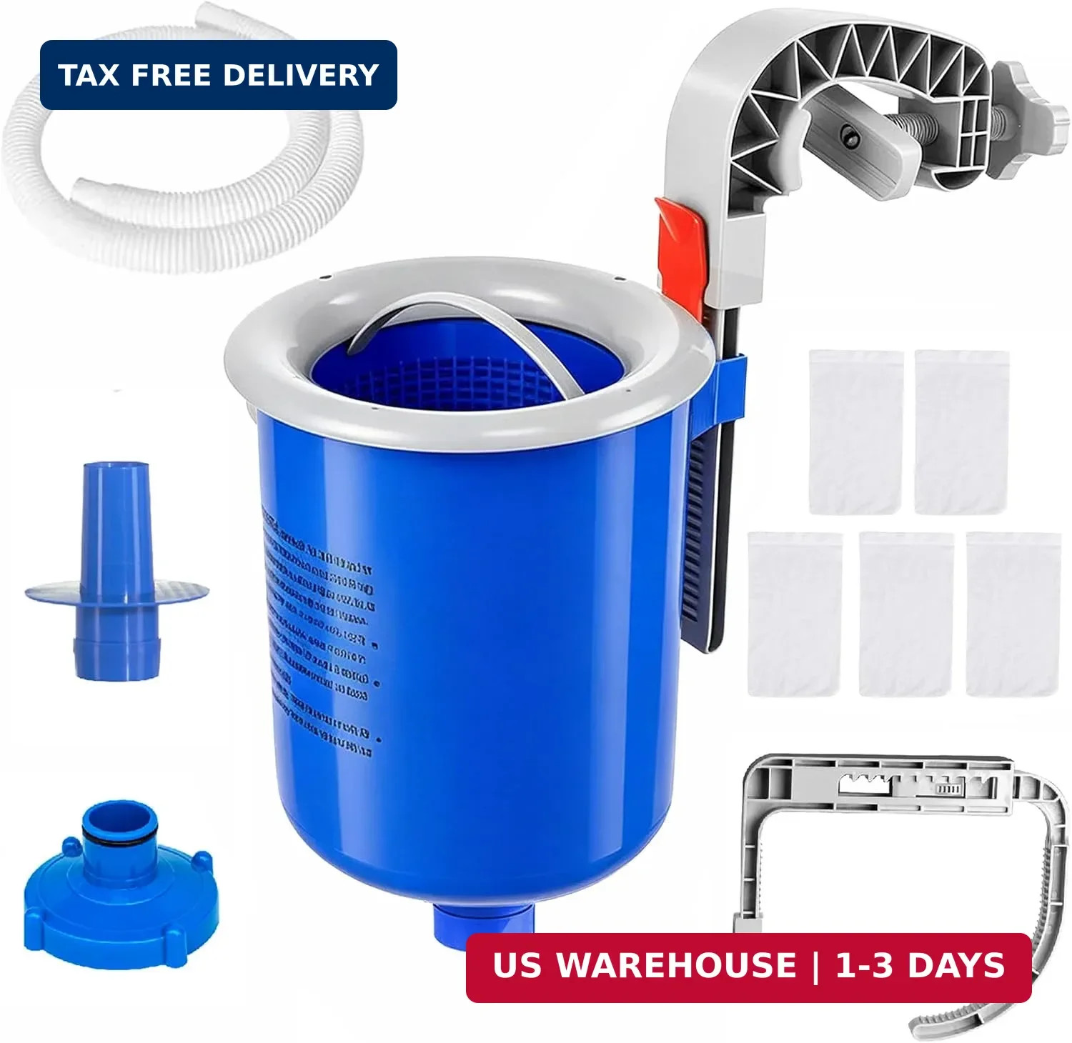 Above Ground Pool Skimmer with 5 Skimmer Socks, Wall Mount Surface Skimmer with