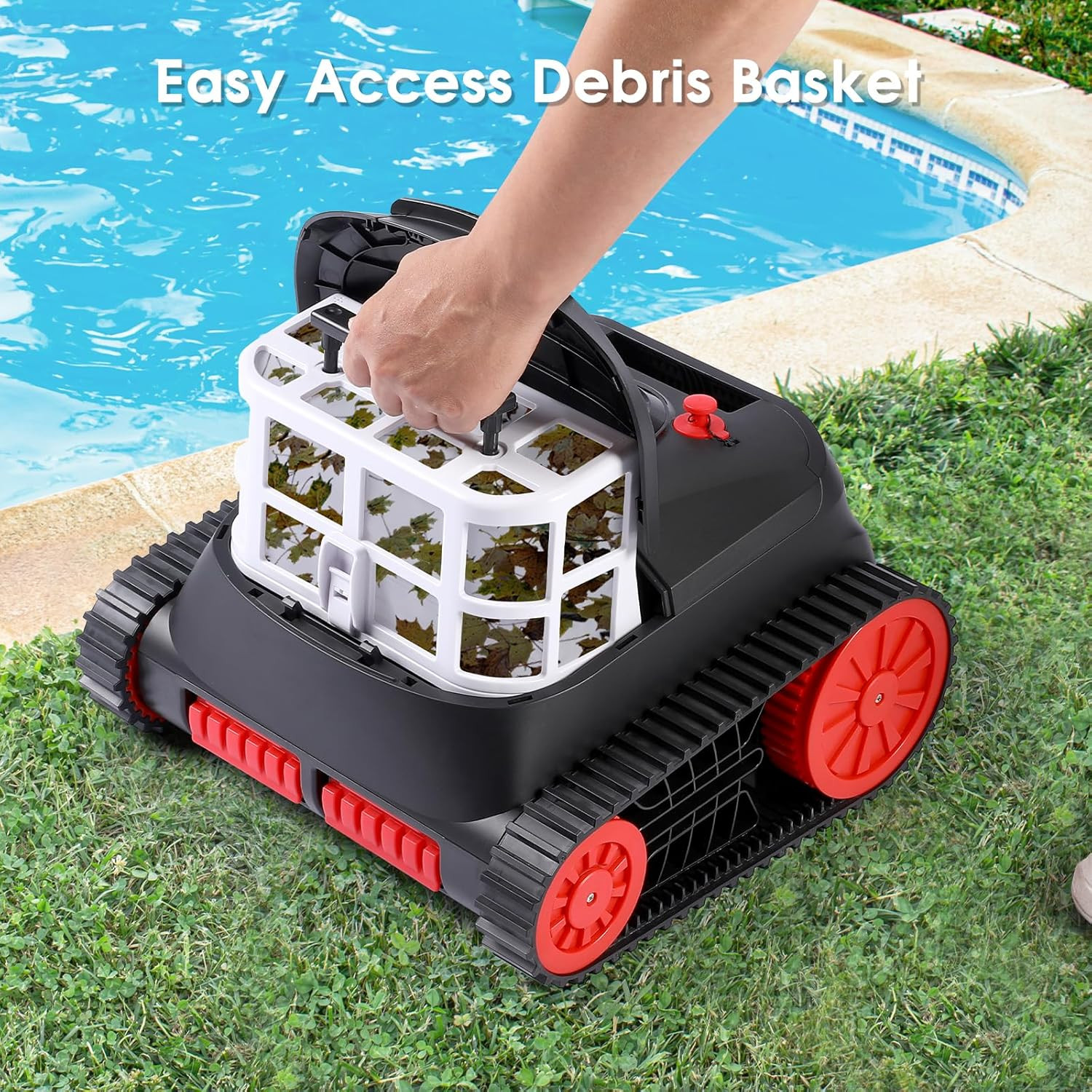 NIXBOT QP5 Robotic Pool Cleaner, Cordless Pool Vacuum for Inground Pools, Dual-M