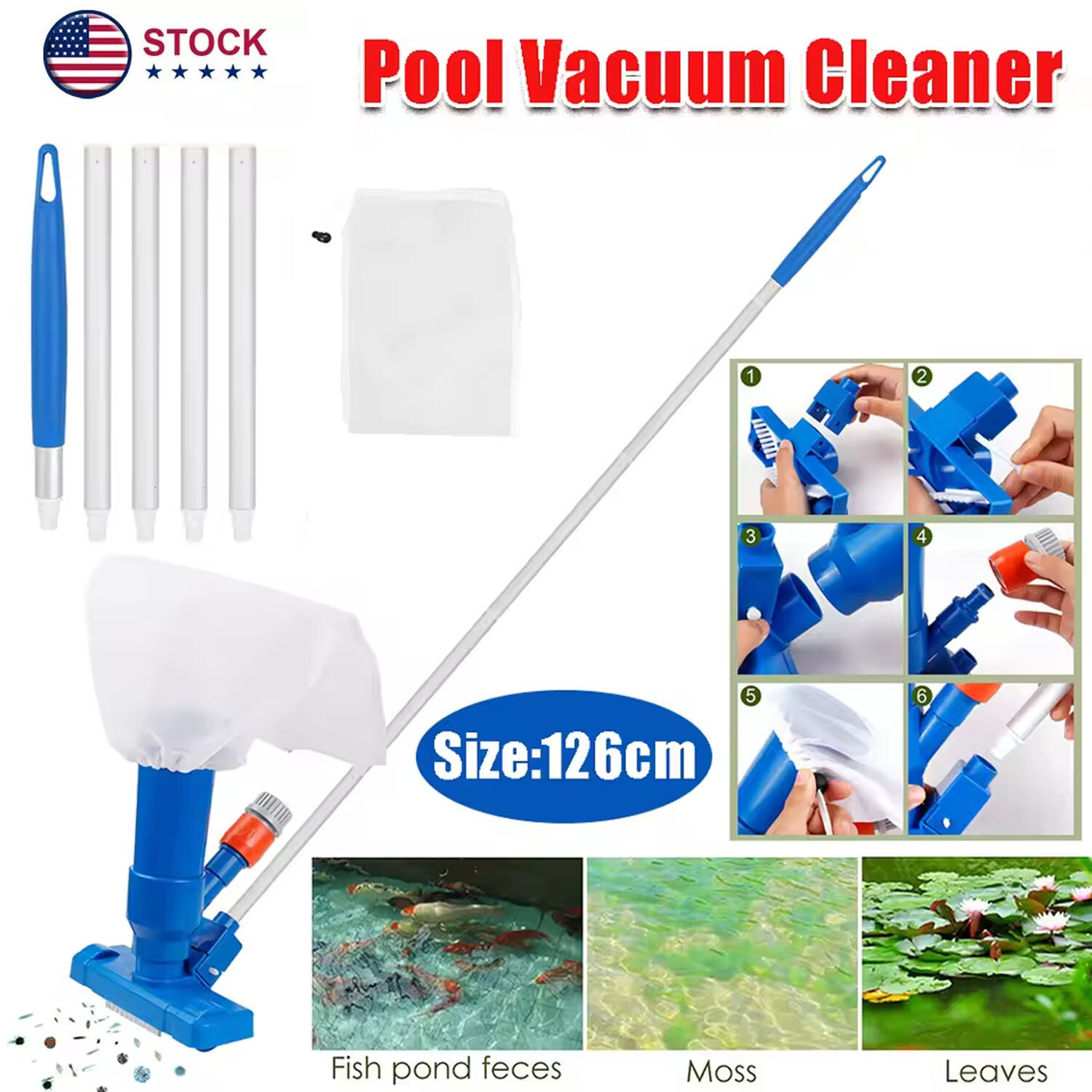 Upgraded Handheld Pool Vacuum for above Ground Pool – Swimming Pool Jet Cleaner