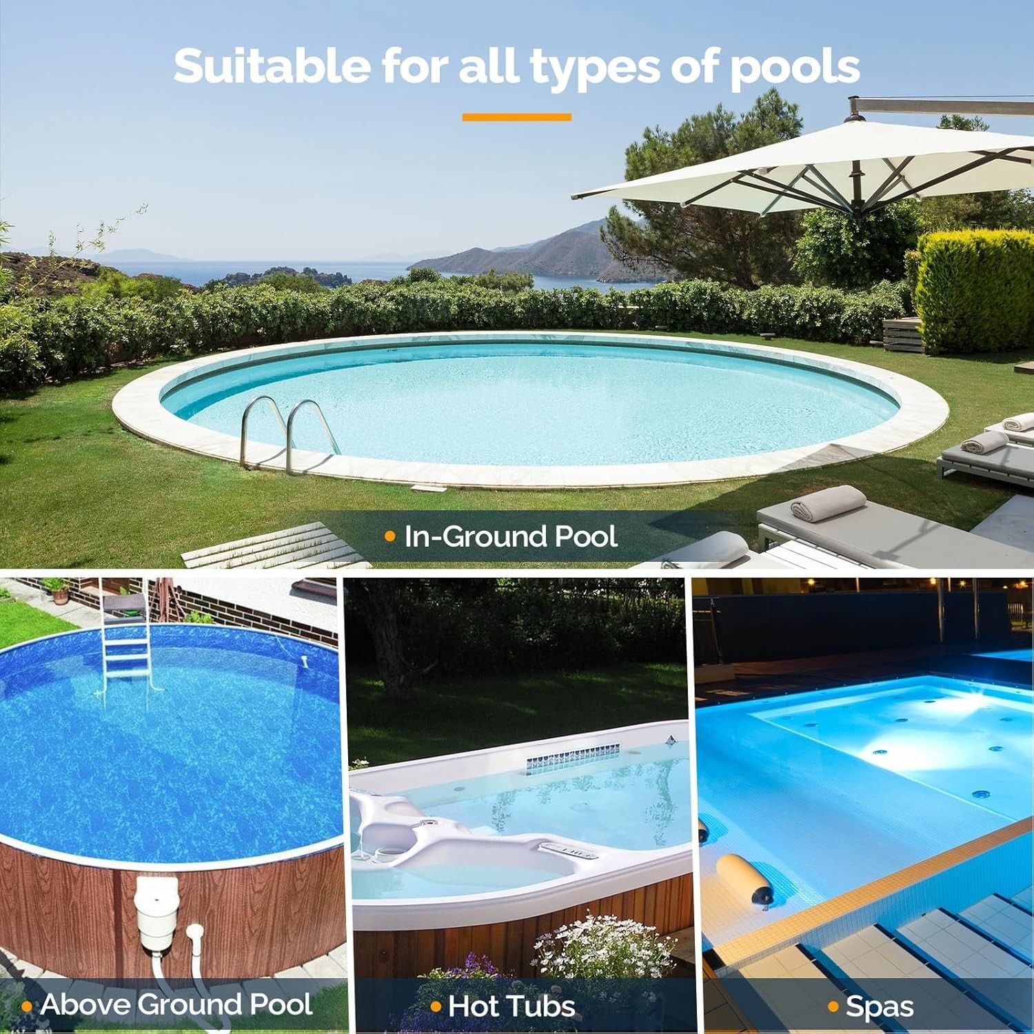 Cordless Handheld Pool Vacuum Cleaner Rechargeable for Inground & Above Groun…