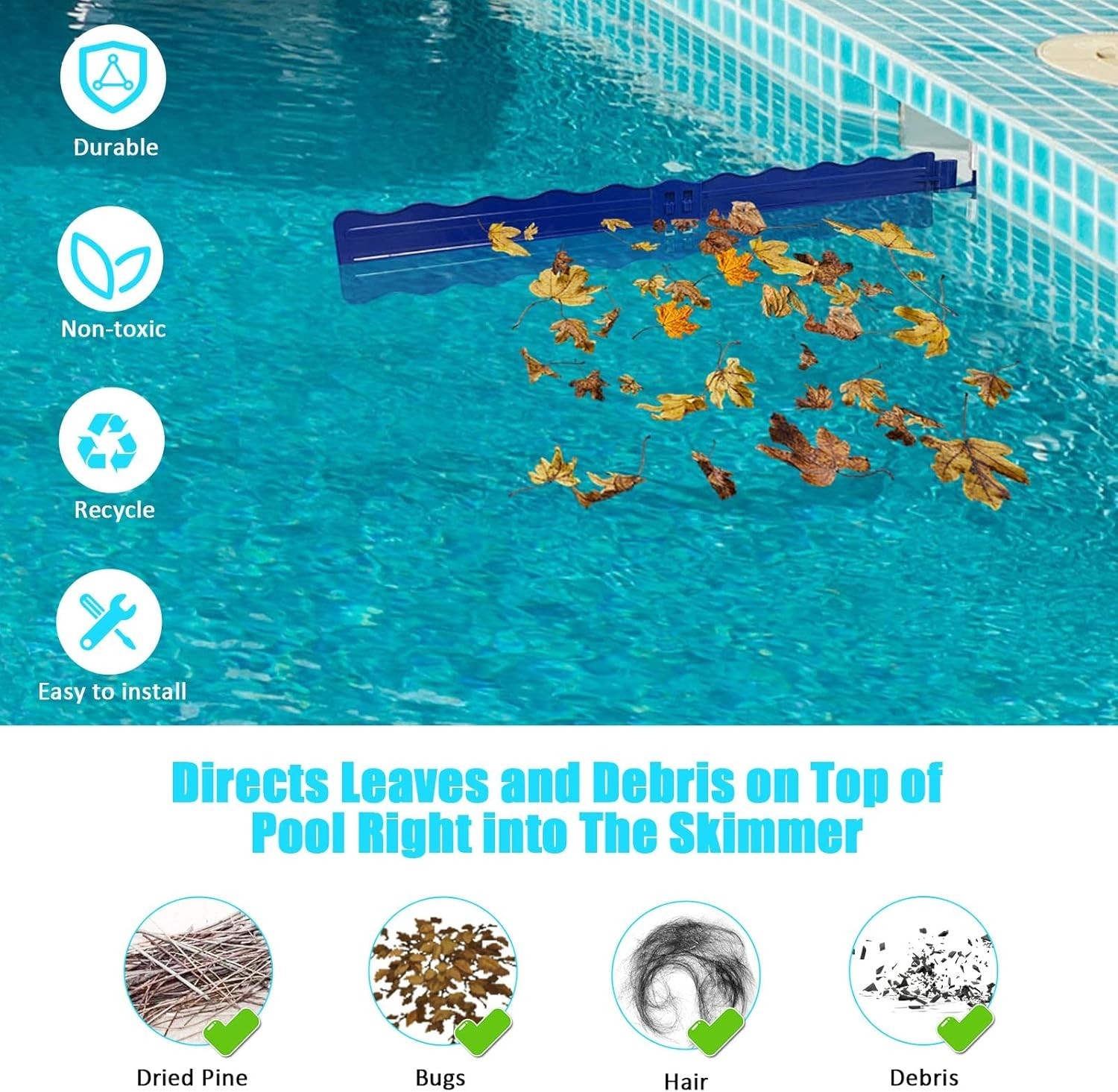 Hands-Free Pool Skimmer Arm – Durable, Fits Most In-ground Skimmer Systems