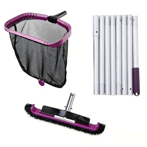 All-in-One Swimming Pool Cleaning Kit, Heavy Duty Deep Leaf Skimmer Net YPK113