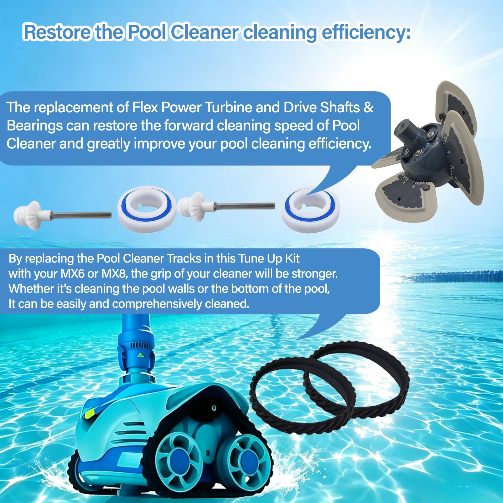 For Zodiac Baracuda R052490 MX6/MX8 Pool Cleaner Tune Up Kit Replacement Parts