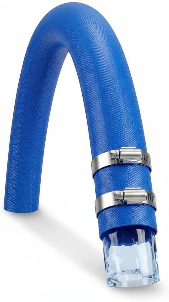 2&Prime; x 100 ft Discharge Hose Lay Flat Hose PVC Backwash Drain Hose 2 Metal Clamps