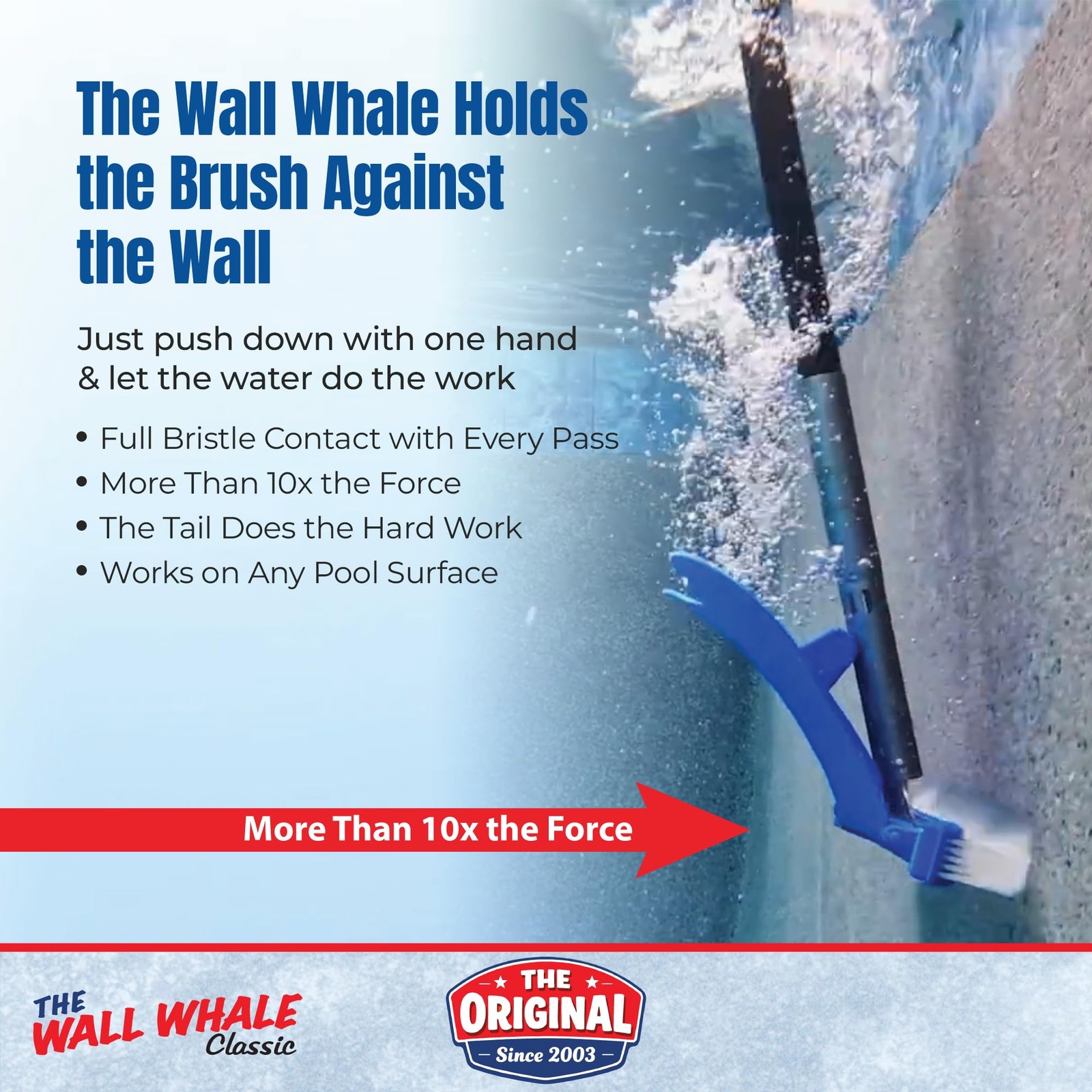 18&Prime; Swimming Pool Brush Head | More Than 10x the Brushing Force | Algae Remov…