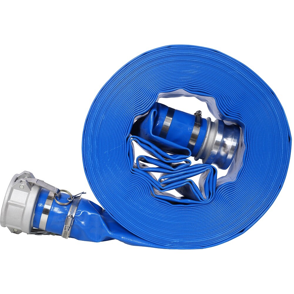3/4&Prime; 100FT Pool Backwash Pump Hose PVC Lay Flat With Camlock C and E Fittings