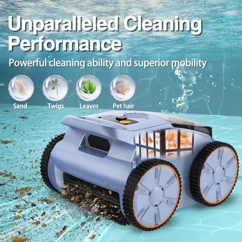 SAT20 Cordless Robotic Pool Cleaner 180 Mins Runtime Auto Vacuum Up to 2000