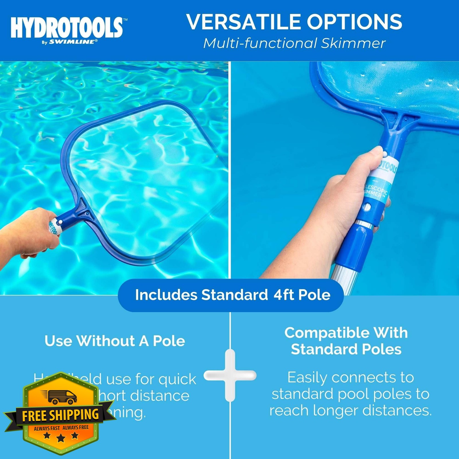 Swimline Telescopic Leaf Skimmer 2-4 Ft Pole