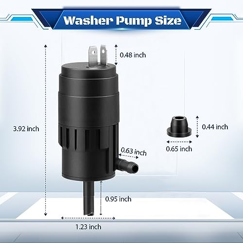 066011A Windshield Washer Motor Pump w/Grommet, Replacement for 1986-2019