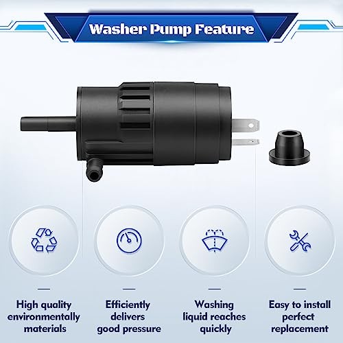 066011A Windshield Washer Motor Pump w/Grommet, Replacement for 1986-2019