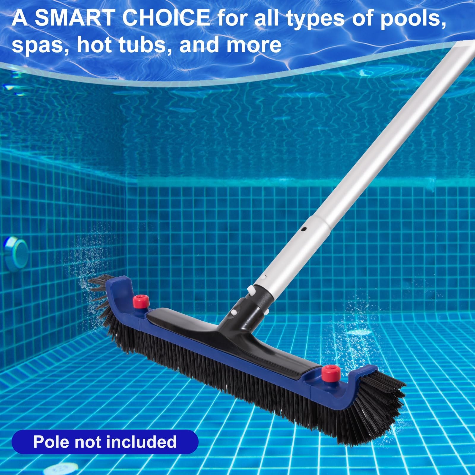 20 » Curved Pool Brush with BPT Bristles for Inground Pools Heavy Duty