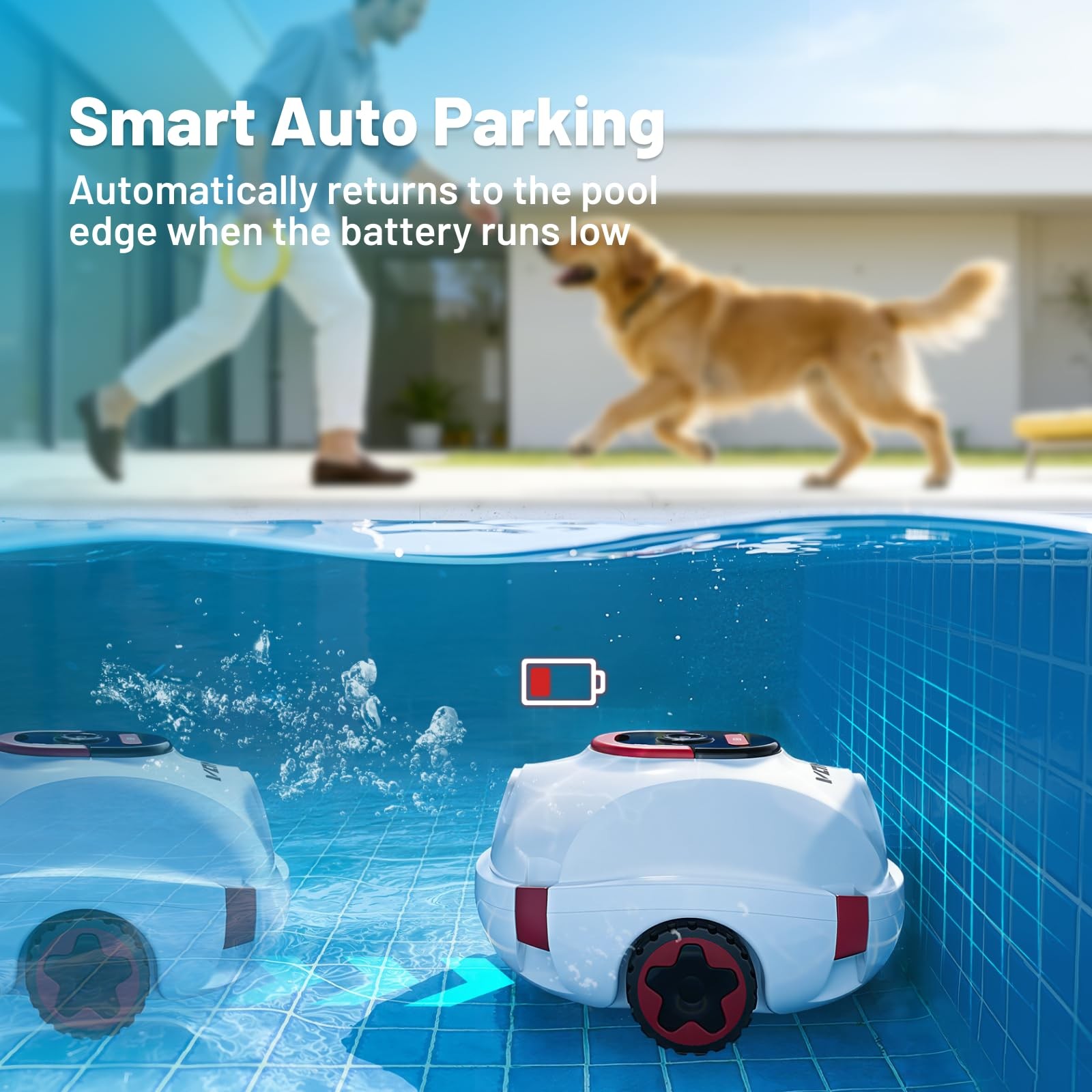 P10 Pool Vacuum for Above Ground Pool, Cordless Robotic Pool Cleaner and Abov…