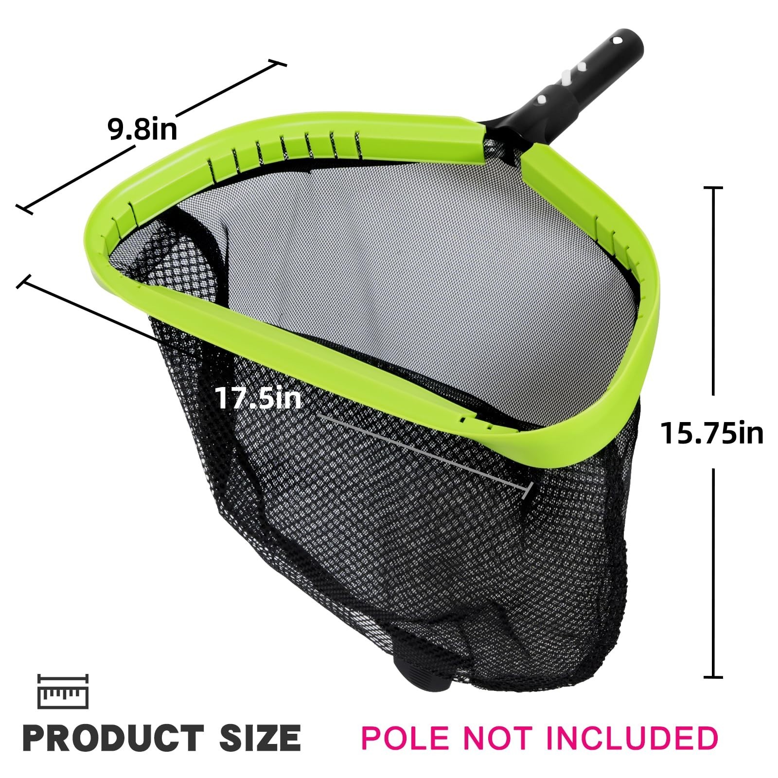 Professional Pool Leaf Skimmer Net – Heavy Duty Aluminum Frame, Deep Bag for Cle