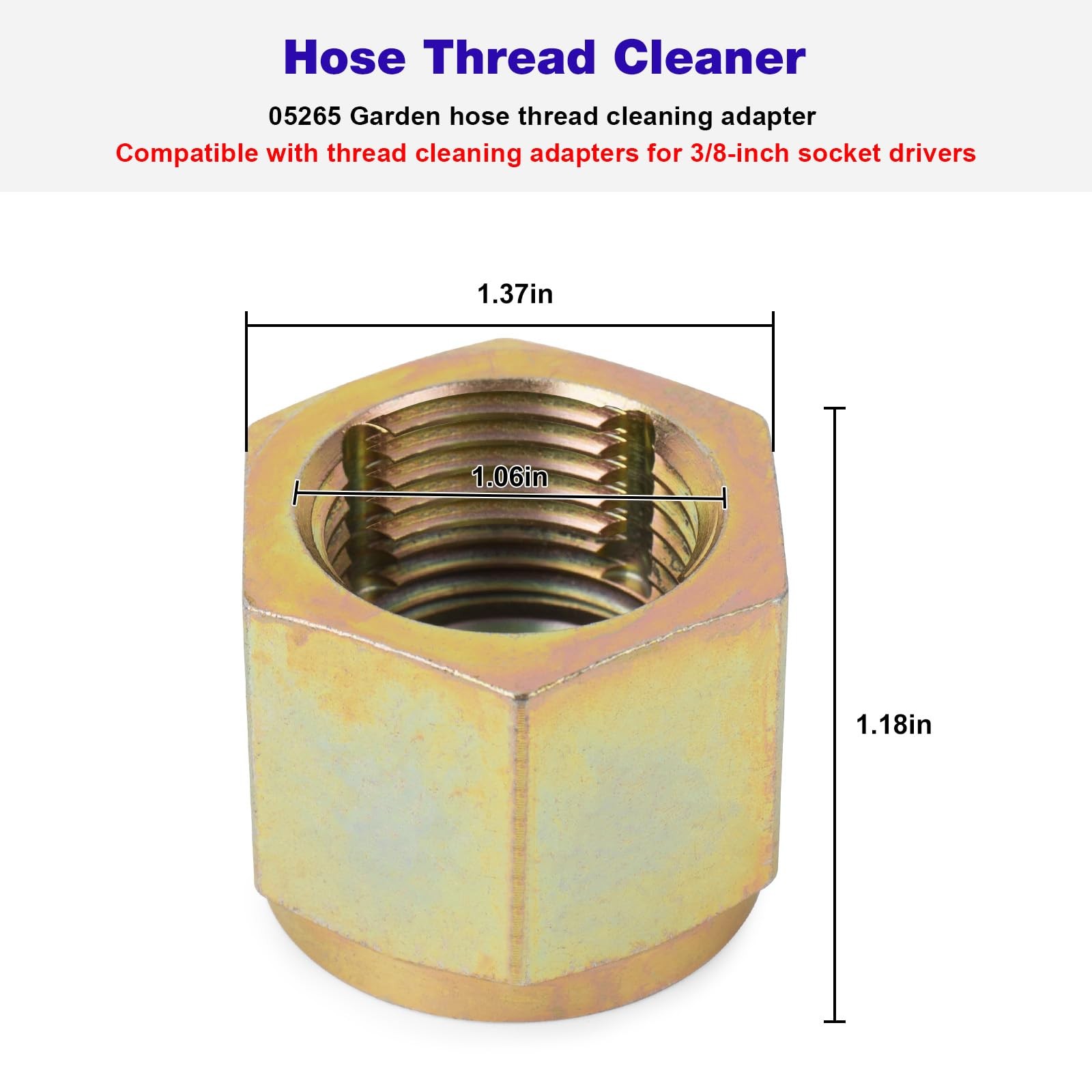 JIOTAR 05265 Thread Cleaner Adapter Tool for Any Common Household gilt